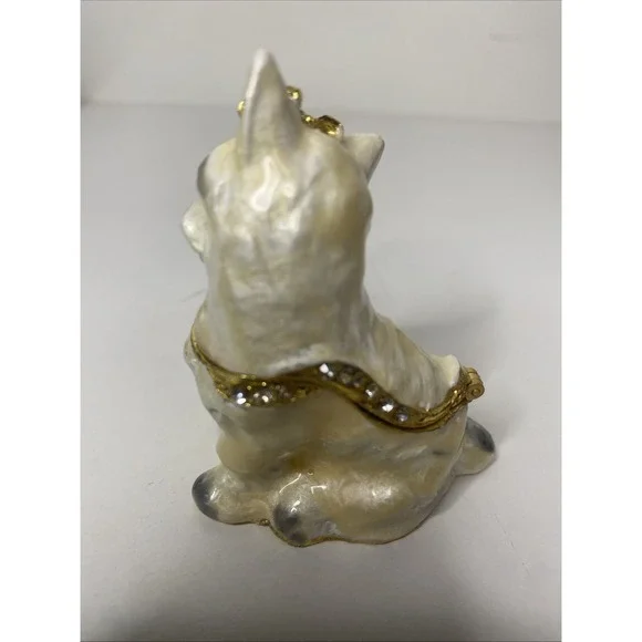 West Highland Terrier‎ Dog Jeweled Trinket Box Cloisonné Enameled - Picture 5 of 9